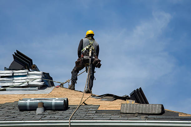 Professional Storm Damage Roof Repair technician working in Hudson, CO